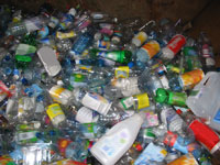 Carpet tiles made of bottles