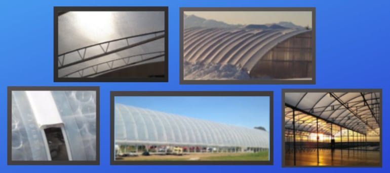 100 mph wind rating to the 15' of snow load and the 10 year UV resistant clear plastic sheetin