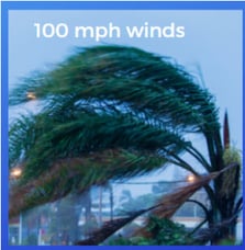  100 mph wind rating to the 15' of snow load and the 10 year UV resistant clear plastic sheeting!