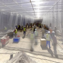 emporary dust partitions with plastic sheeting curtains can significantly reduce dust, improve air quality, and protect your project.