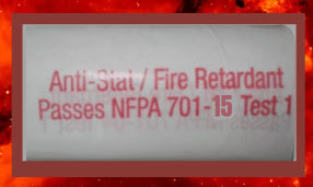 Anti-static fire retardant ASFR-6 Passes NFPA 701-15 Test 1