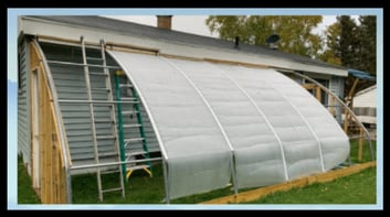 Mini backyard greenhouse in Michigan. Call 760 597 92989 to get a free sample packet