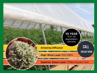 Greenhouse plastic SolaWrap- 10 yr Warranty call 760 597 9298