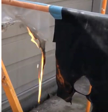 Non Fire Retardant plastic under a flame video