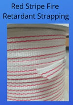 Red stripe fire retardant polyester strapping