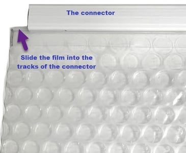 Slide SolaWrap into the track of the connector-jpg