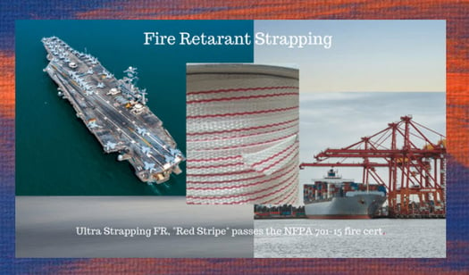 Woven Poly Strapping Fire retardant Red Stripe