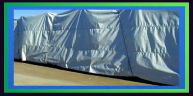 Weather, mildew, tear and puncture resistant UV stabilized tarps