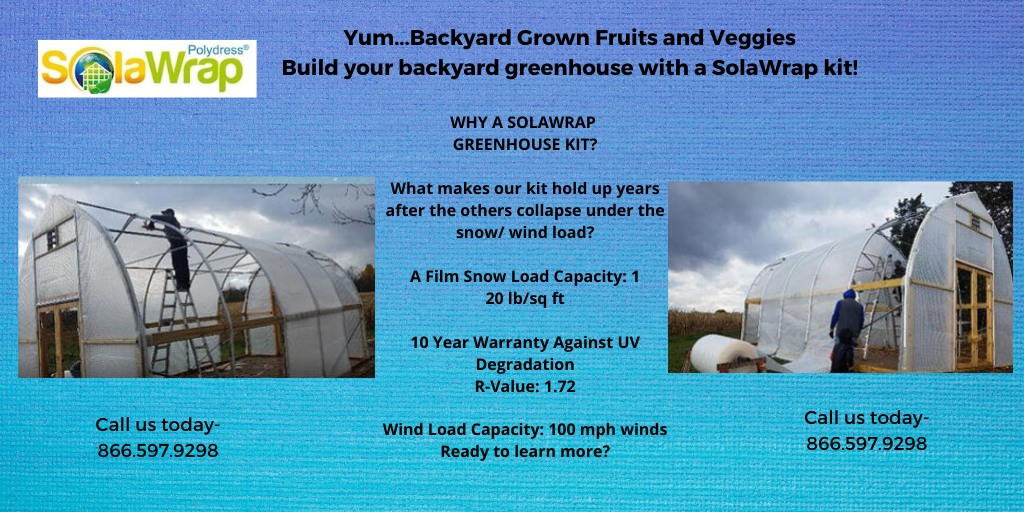 What types of plastic does one use to build a greenhouse? WHY A SOLAWRAP GREENHOUSE KIT_ What makes our kit hold up years after the others collapse under the snow_ wind load_ 10 Year Warranty Against UV Degradation (7