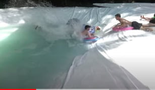 What kind of tarp is used for slip and slide?760 597 9298 get yours today! 7jpg