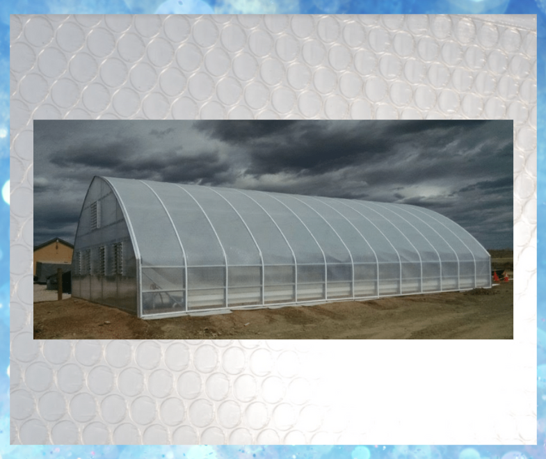 Greenhouse Film SolaWrap. It has bubbles!
