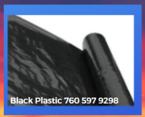 Black Plastic sheeting- manmy sizes, thicknesses and additives. Call 9866 597 9298.